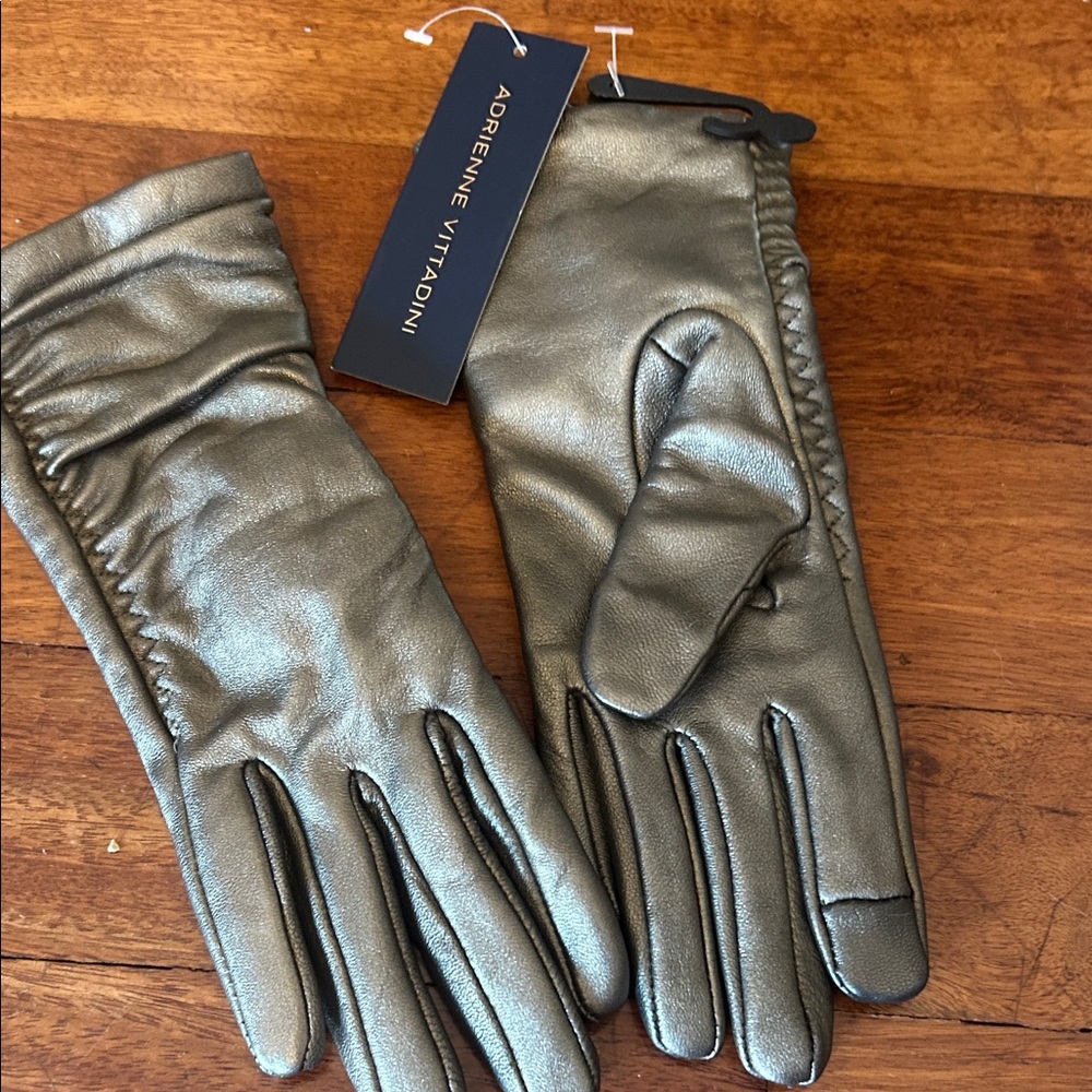 Adrienne Vittadini Shimmering Silver Gloves